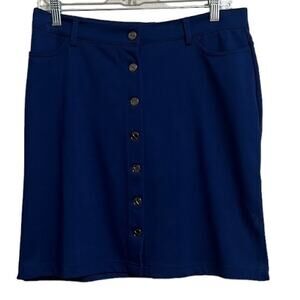 Serena Williams Signature Statement Dark Blue Skirt Button Front Size 10